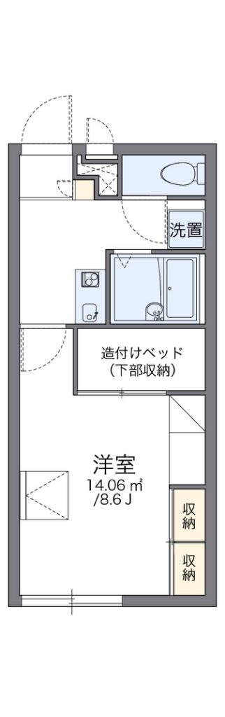 レオパレスラ　ヴェルジェⅡ 104号室 間取り