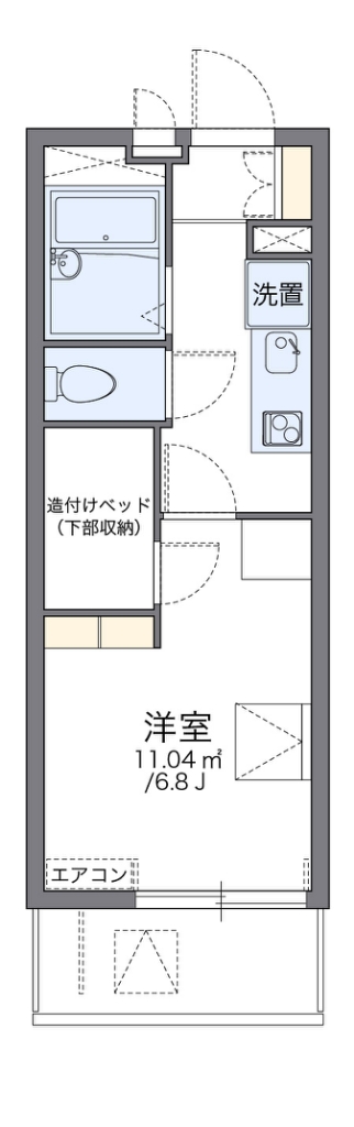 レオパレスアローステージ 102号室 間取り