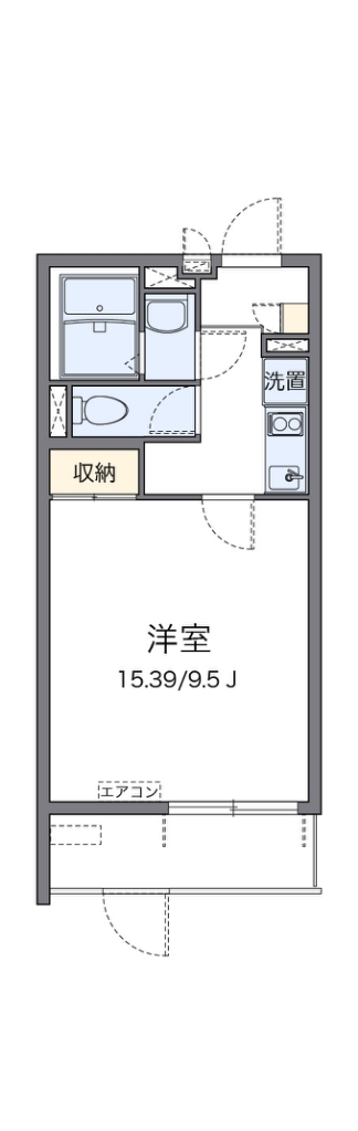 クレイノアンジュ鶴間 107号室 間取り