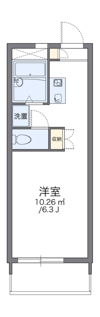 レオパレスツカサ 208号室 間取り