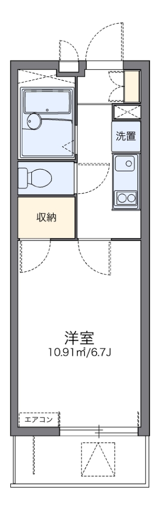 レオパレスウイング北坂戸 307号室 間取り