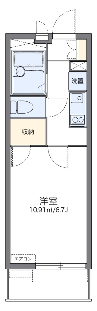 レオパレスディン 206号室 間取り