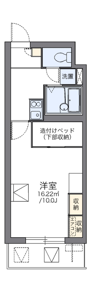 レオパレスパルコートＦ 206号室 間取り