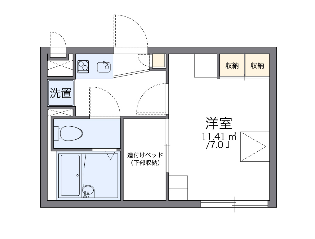 レオパレスＰＬＵＭＥＲＩＡ 203号室 間取り