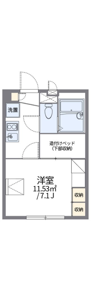 レオパレスアルカンシェル 206号室 間取り