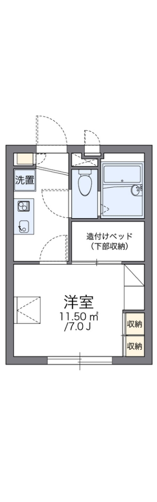 レオパレスセラン髙石 102号室 間取り