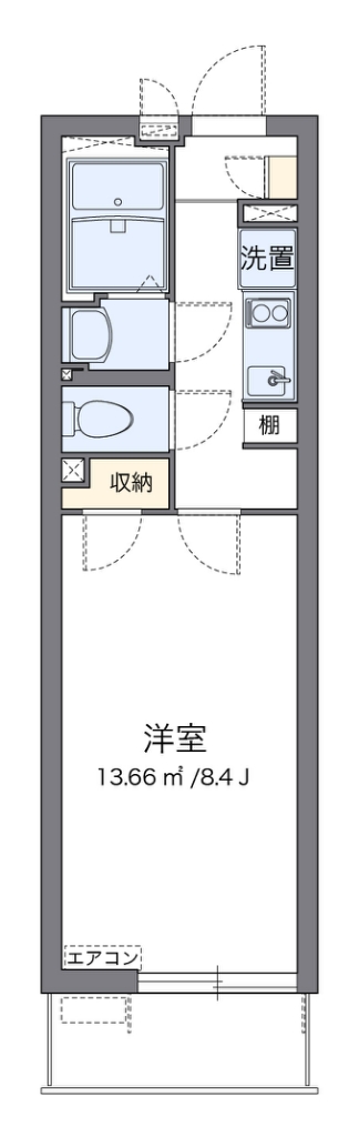 クレイノ八潮 305号室 間取り