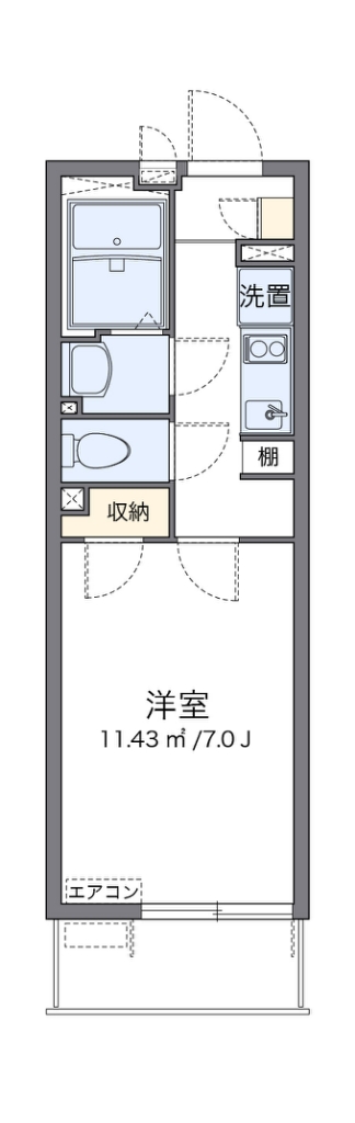 クレイノＭＩＹＡＢＩ 107号室 間取り