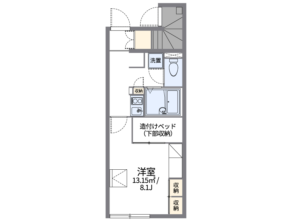 レオパレス新町Ⅱ 105号室 間取り