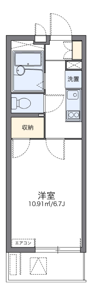 レオパレスＴＦ　ｏｎｅ 106号室 間取り