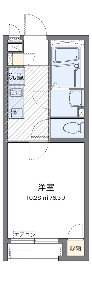 クレイノ元三如如 204号室 間取り