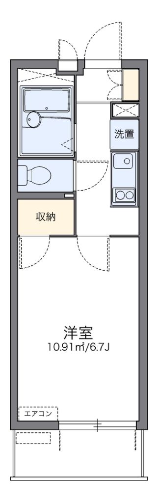 レオパレスクオラ 305号室 間取り