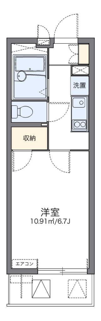 レオパレスクオラ 303号室 間取り