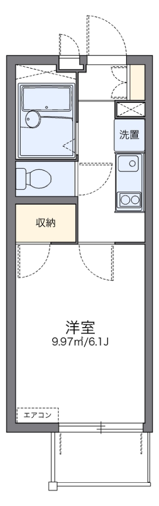 レオパレスすずしろ 201号室 間取り