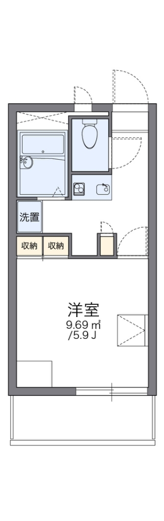 レオパレスゴールドクレスト 307号室 間取り