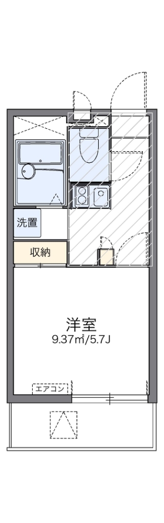 レオパレスラポールⅠ 104号室 間取り