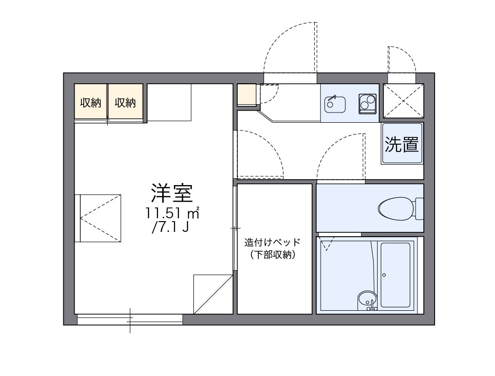 レオパレスグラティテュードⅢ 202号室 間取り