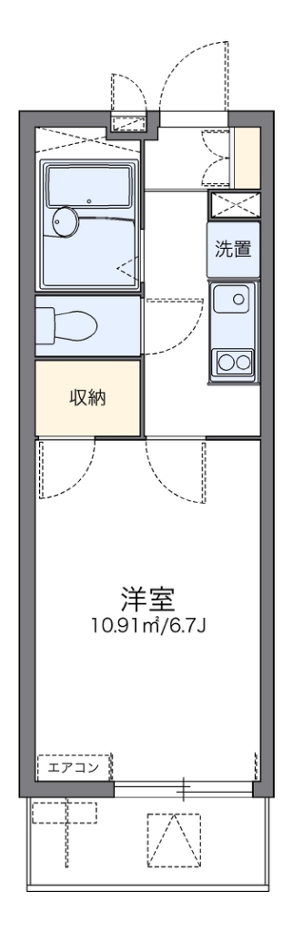 レオパレスかわせみ 103号室 間取り