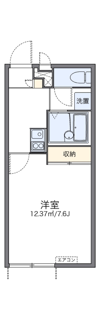 レオパレスアースリー生田 104号室 間取り