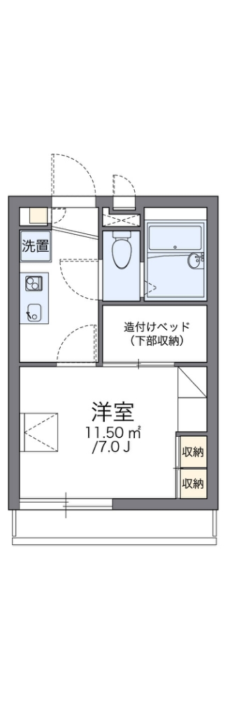 レオパレスインターセクション 102号室 間取り