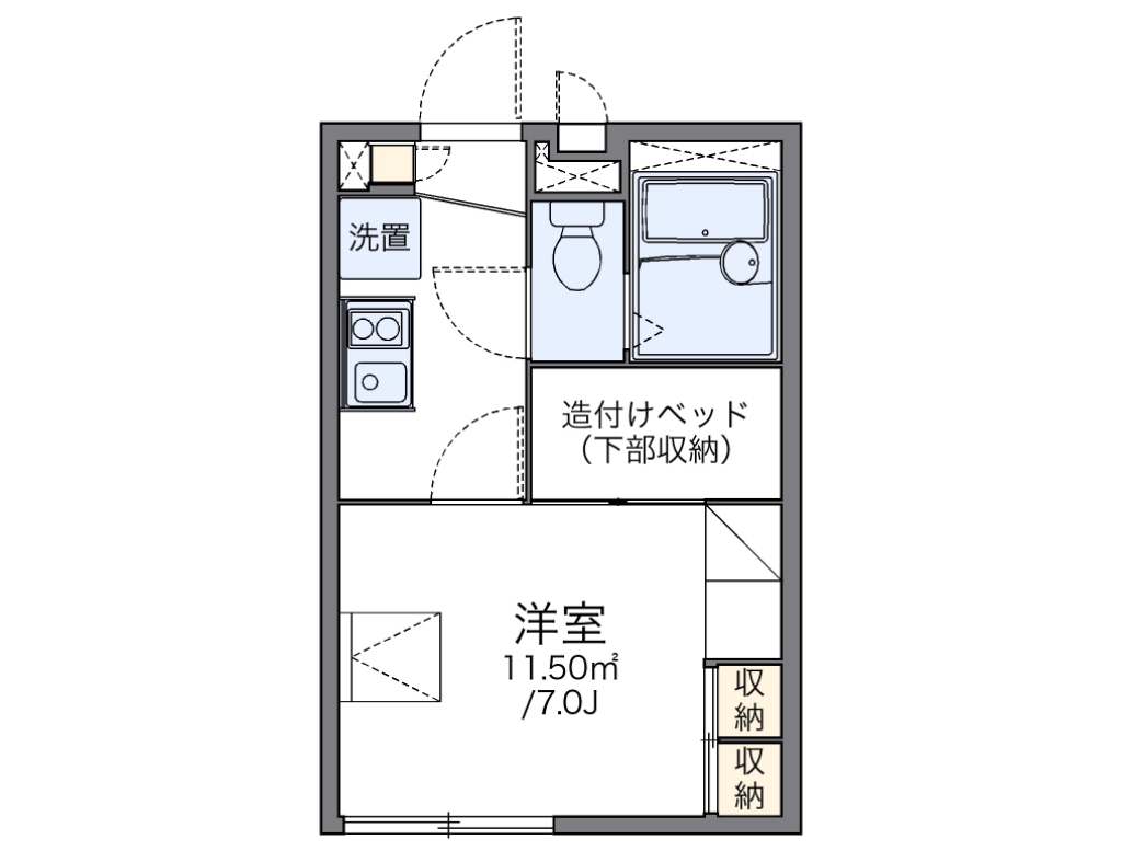 レオパレスドリーミング　ヒルズ 103号室 間取り