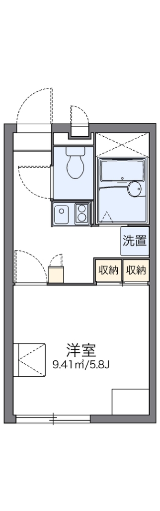 レオパレスクレール稲田堤 201号室 間取り