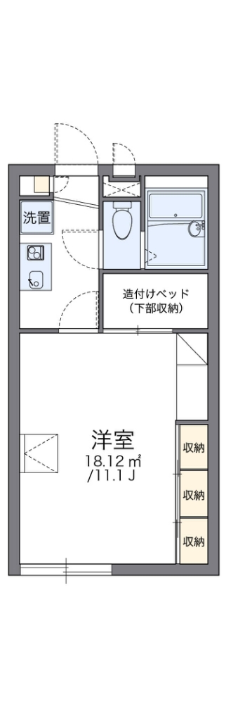 レオパレスセントヴィラージュⅡ 101号室 間取り