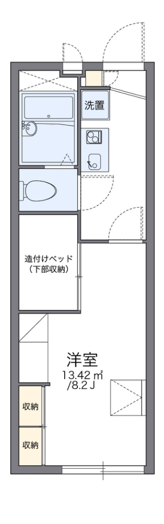 レオパレスマシューⅠ 105号室 間取り