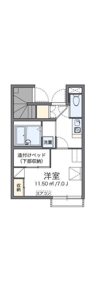 レオパレスパワーハウス 101号室 間取り