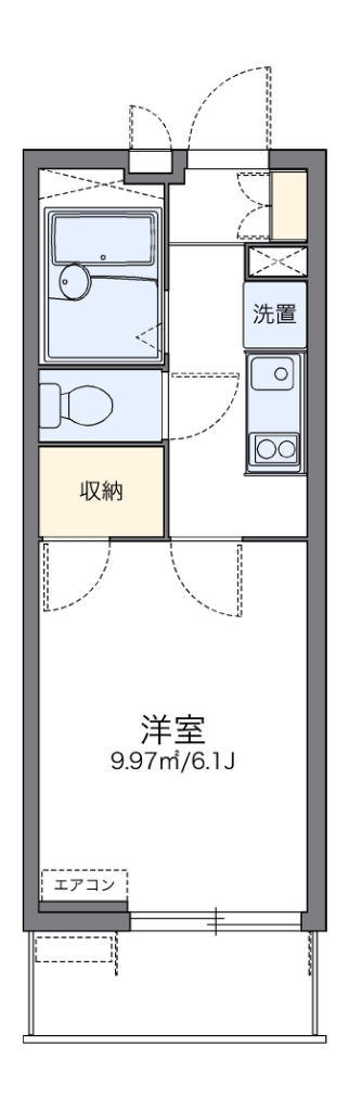 レオパレスＣａｌｍ片倉 109号室 間取り