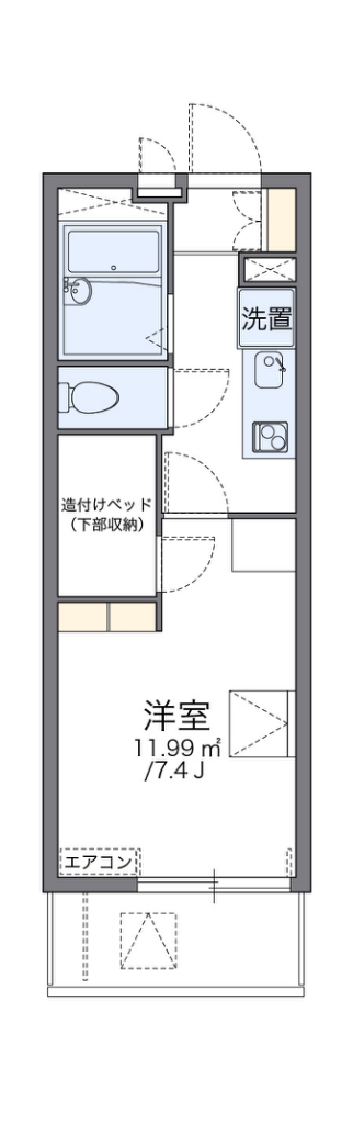 レオパレスボナール　Ｋ　Ｙ 106号室 間取り