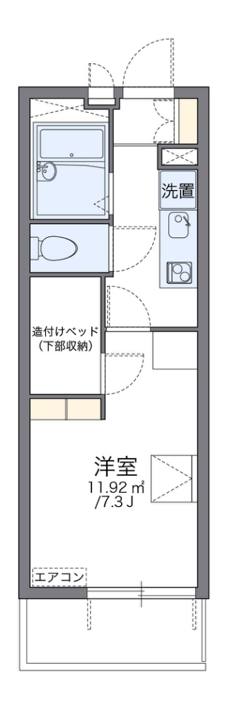 レオパレス早瀬 301号室 間取り