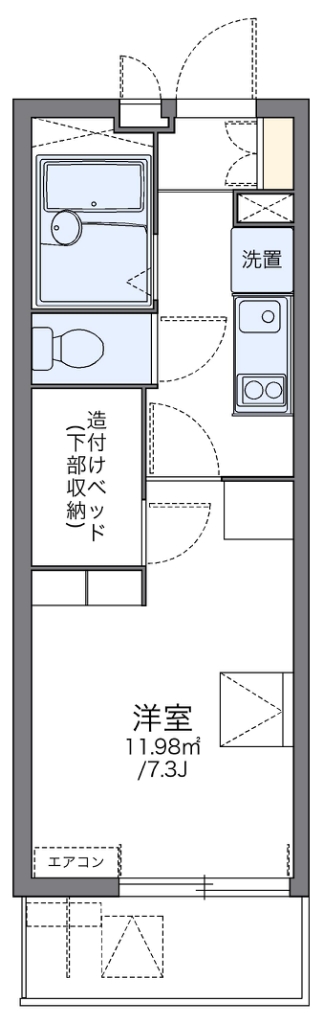 レオパレスディアコートＦ 106号室 間取り