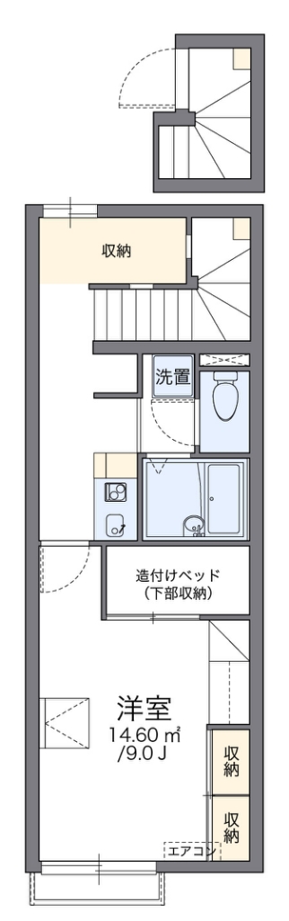 レオパレスプラシード竹丘Ⅱ 201号室 間取り