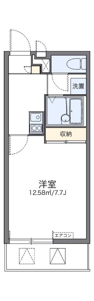 レオパレスピアニシモ 204号室 間取り