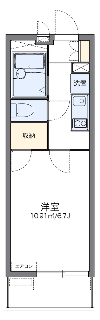 レオパレスあいりす 203号室 間取り