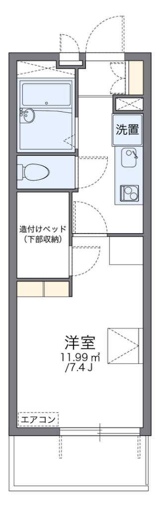 レオパレステルセイラ 401号室 間取り