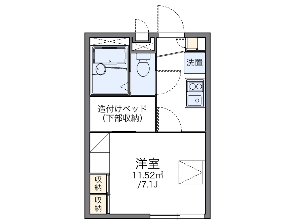 レオパレスクロスロードⅡ 102号室 間取り