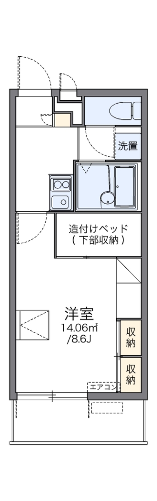 レオパレスアウローラ 204号室 間取り