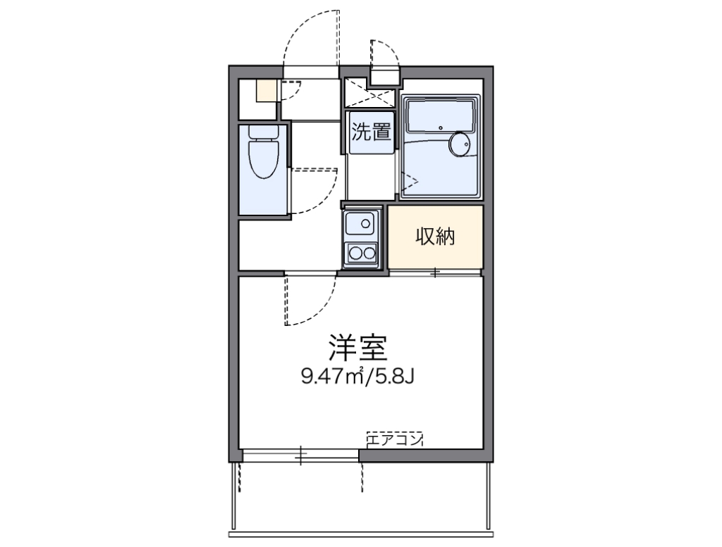 レオパレスシャルマン 307号室 間取り