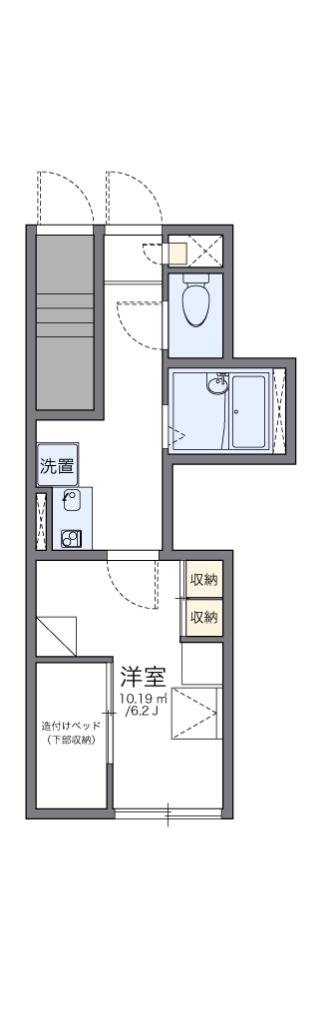 レオパレス雷塚Ⅱ 104号室 間取り