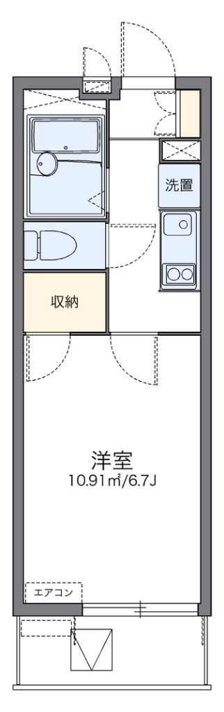 レオパレスあいりす 202号室 間取り