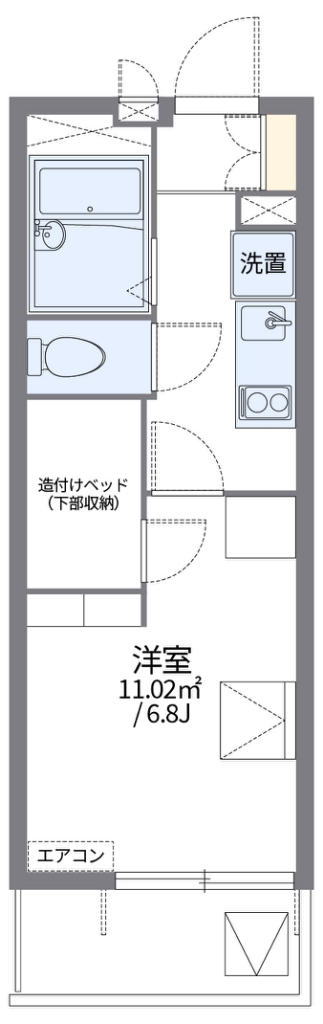 レオパレスウブスナ 305号室 間取り