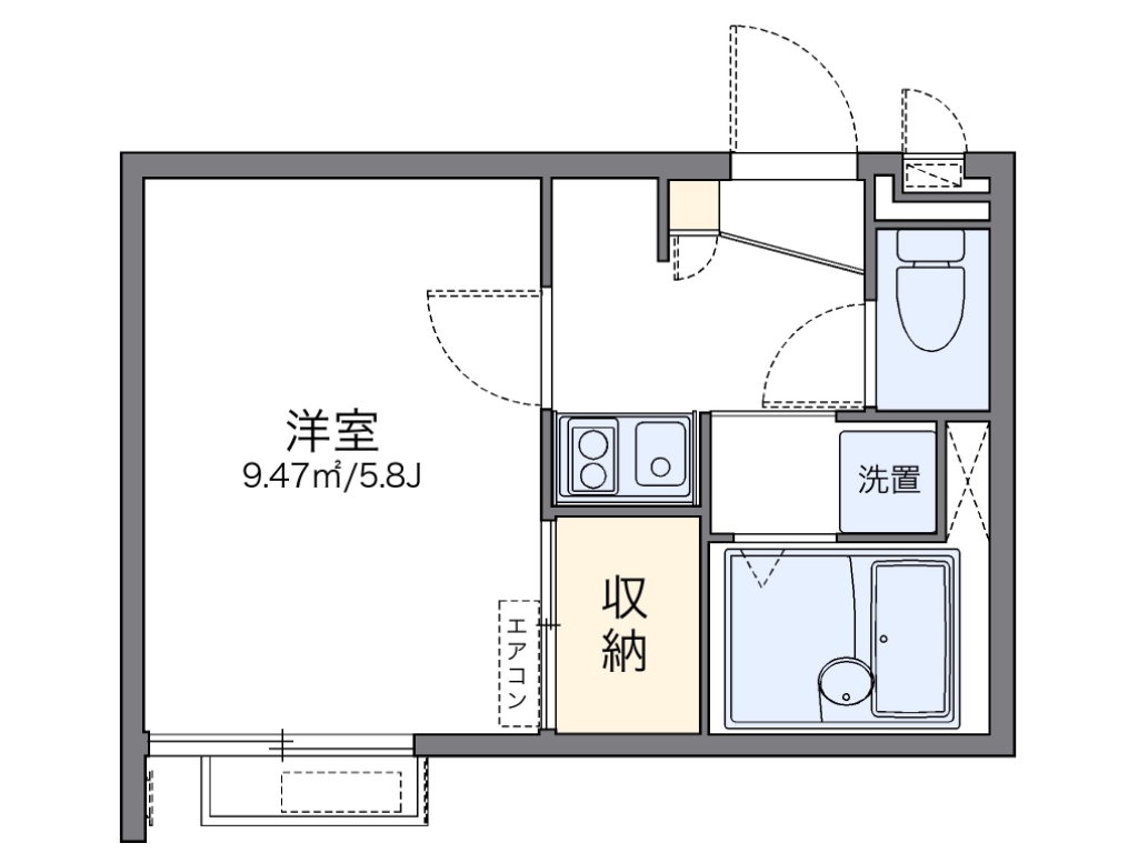 レオパレスヒルサイド 204号室 間取り