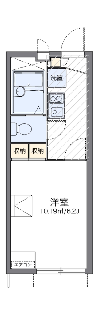 レオパレスカメリアⅢ 106号室 間取り