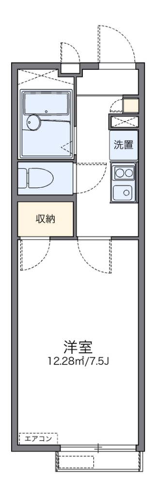 レオパレスあづま坂 206号室 間取り