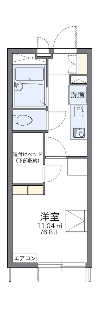 レオパレス歩 101号室 間取り