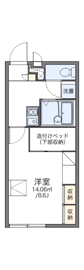 レオパレス第５ひかりハイツ 105号室 間取り