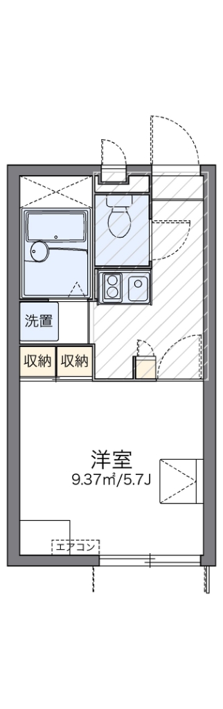 レオパレスフローラⅡ 107号室 間取り