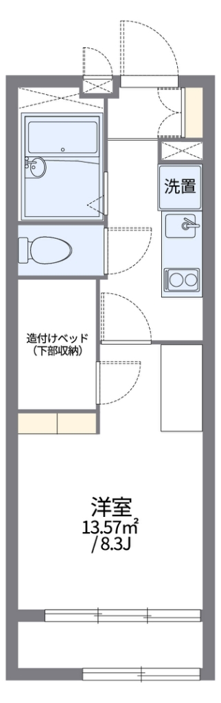 レオパレスリバーポイント小岩Ⅰ 208号室 間取り